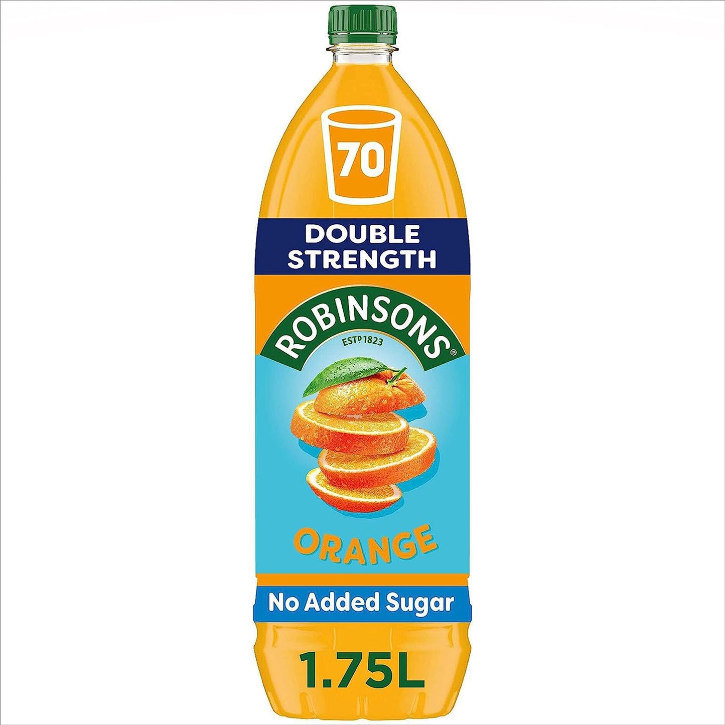 Robinsons Double Concentrate Orange Squash No Added Sugar 1.75 Litre (Pack of 2)