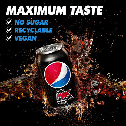 Pepsi Max Cola 330ml Cans (Pack of 24) - ONE CLICK SUPPLIES