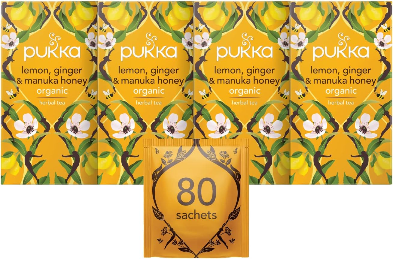 Pukka Tea Lemon, Ginger & Manuka Honey Individually Wrapped Enveloped Tea 20's