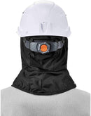 Winter Hard Hat Liner, Thermal Fleece Lining, Shoulder Length, Black