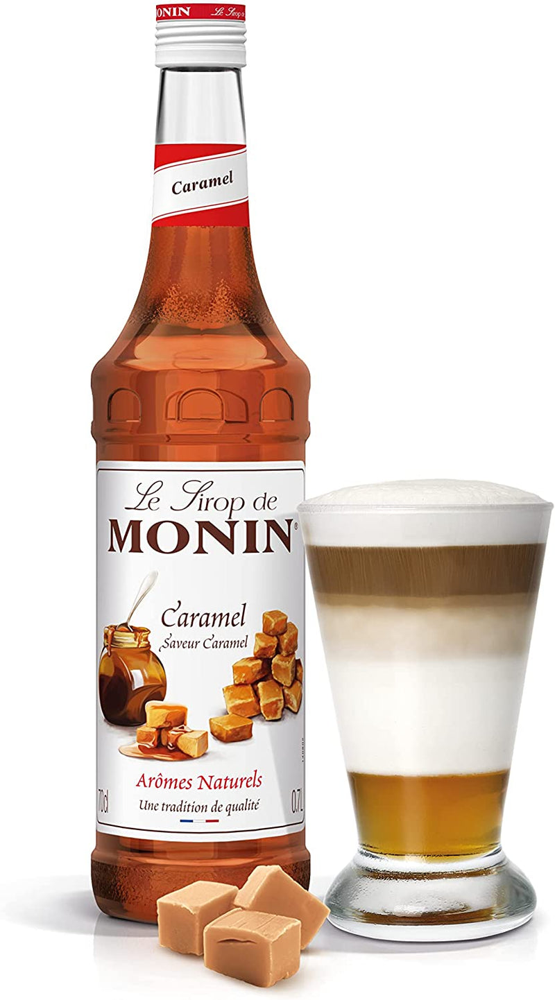 MONIN Premium Caramel Syrup 1L for Coffee & Cocktails. 100% Natural Flavours & Colourings