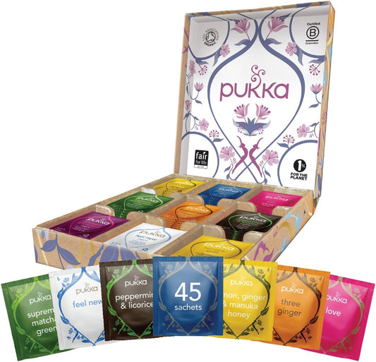 Pukka Tea Envelope Selection Gift Box 45's Organic Tea Collection