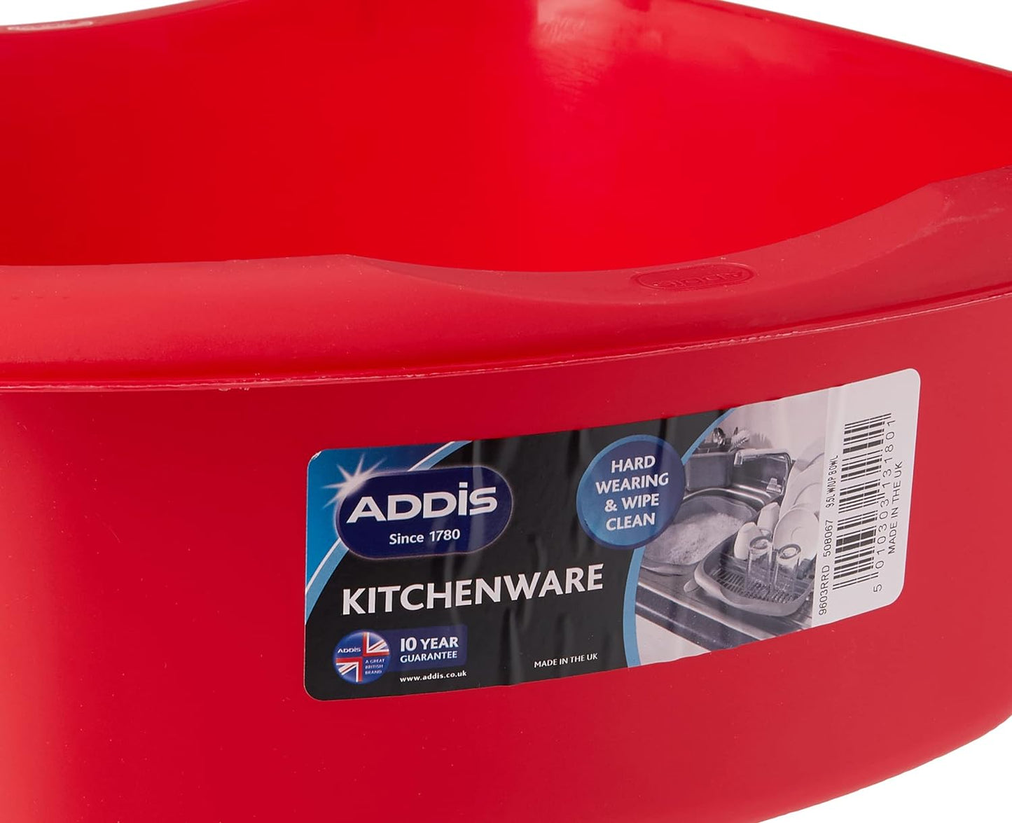 Addis Rectangular Washing Up Bowl 9.5 Litre Casa Red