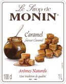 MONIN Premium Caramel Syrup 1L for Coffee & Cocktails. 100% Natural Flavours & Colourings