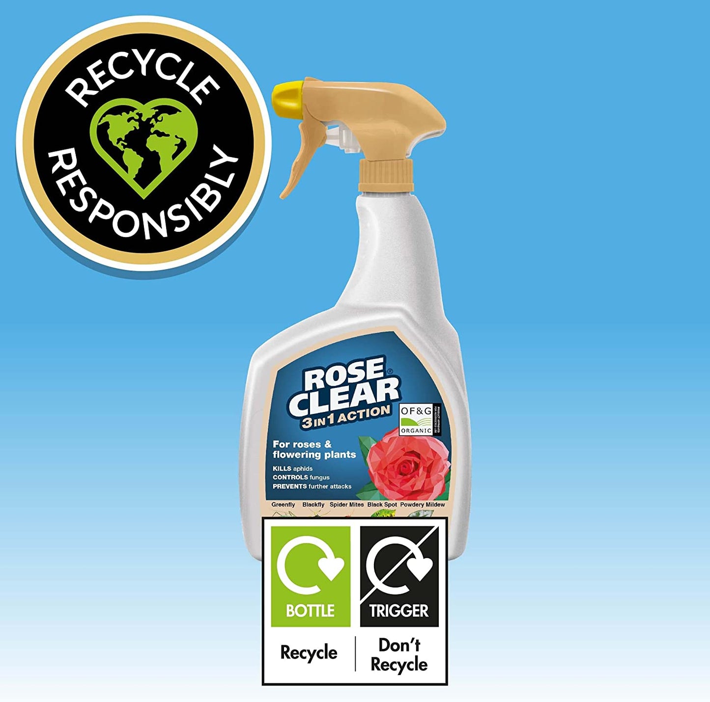 ROSECLEAR 3 in 1 Ready to Use Plant Protection, 800 ml