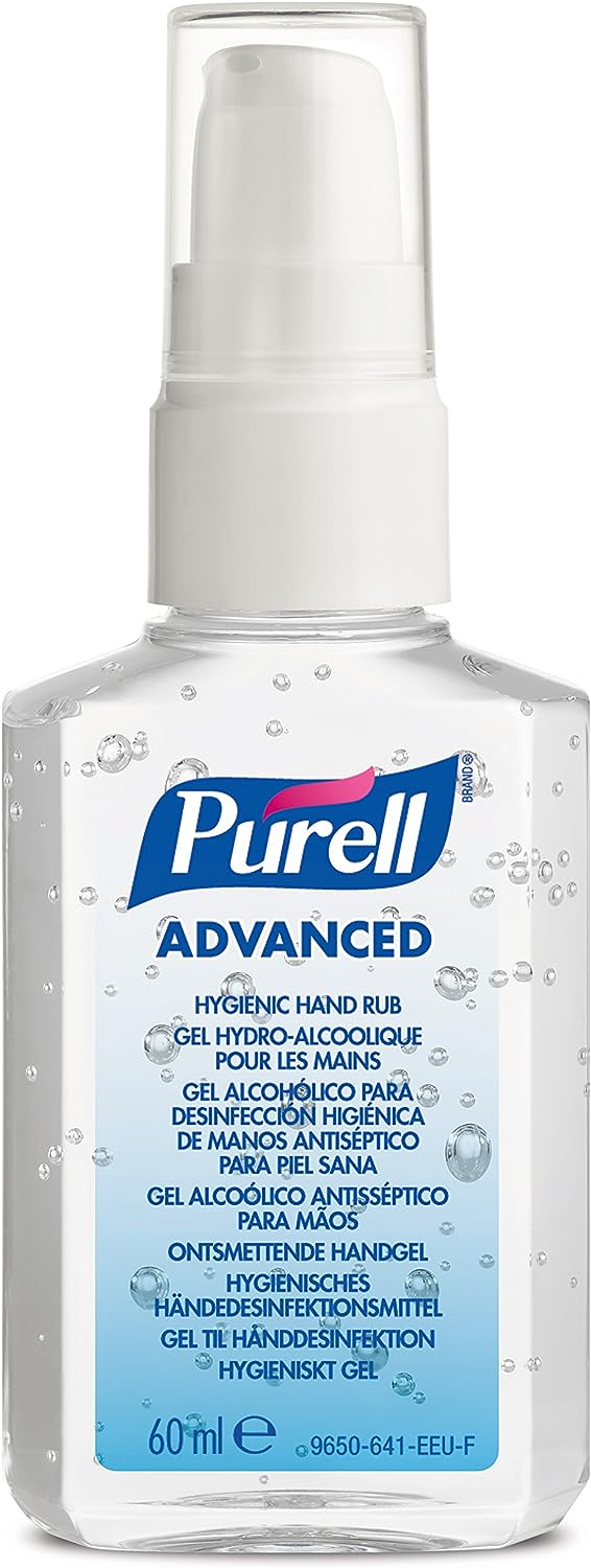 PURELL ADVANCED HAND SANITISER GEL 60ml, Portable Pump Bottle