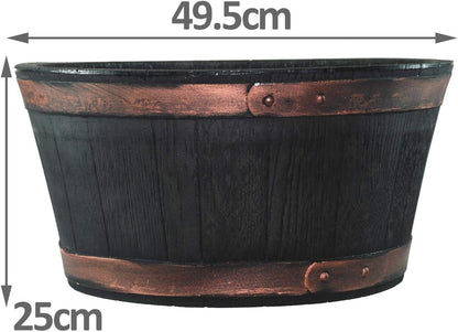 Sankey Oakwood Large 49cm Indoor - Outdoor Barrel Planter