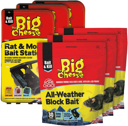 The Big Cheese Rat & Mouse Traps PLUS 90 Poison Blocks.