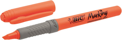 Bic Grip Highlighter Pen Chisel Tip 1.6-3.3mm Line Orange (Pack 12) - 811933 - ONE CLICK SUPPLIES