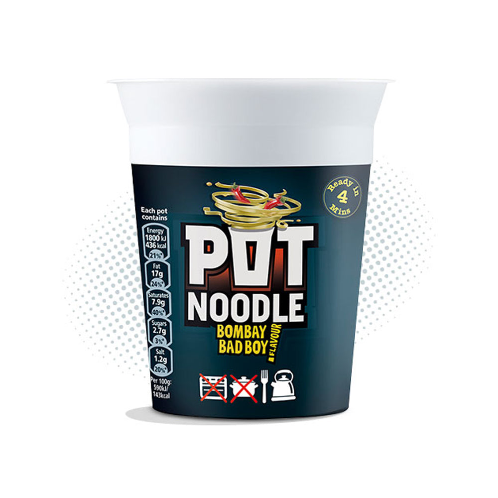 Pot Noodle Bombay Bad Boy Flavour 12x90g - ONE CLICK SUPPLIES