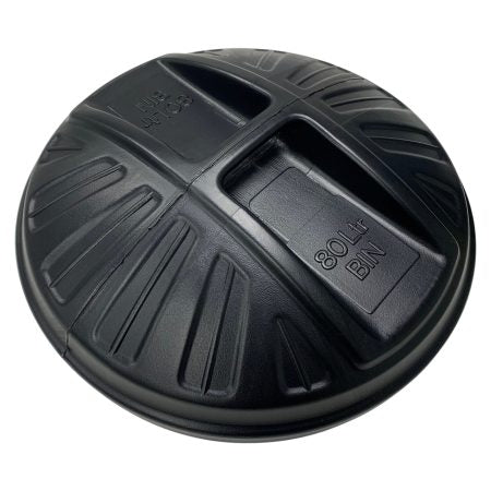 Fixtures Strata Shatterproof  Refuse Bin Secure Push On Lid Black 80L