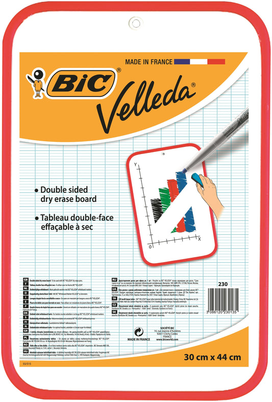 Bic Velleda Whiteboard Double Sided Non Magnetic Red Plastic Frame 300x440mm - 812105 - ONE CLICK SUPPLIES