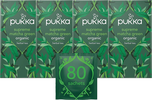 Pukka Supreme Green Matcha Fairtrade WWF Individually Wrapped Tea 20's