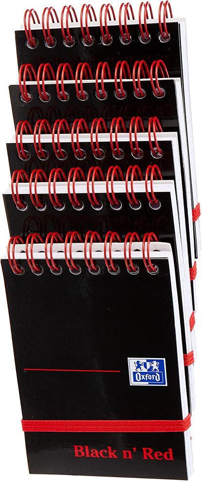 Black n Red (A7) Reporters Notebook with 140 Ruled Pages (Pack of 5 Notebooks) - ONE CLICK SUPPLIES