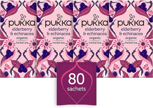 Pukka Tea Elderberry & Echinacea Individually Wrapped Enveloped Tea 20's