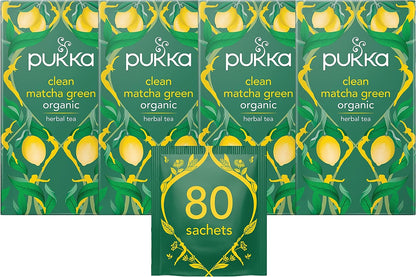 Pukka Tea Clean Matcha Green Organic Individually Wrapped Enveloped Tea 20's