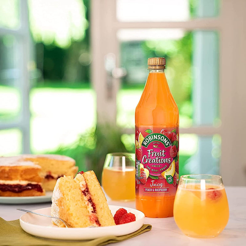 Robinsons Fruit Creations Peach & Raspberry Squash 1 Litre No Added Sugar