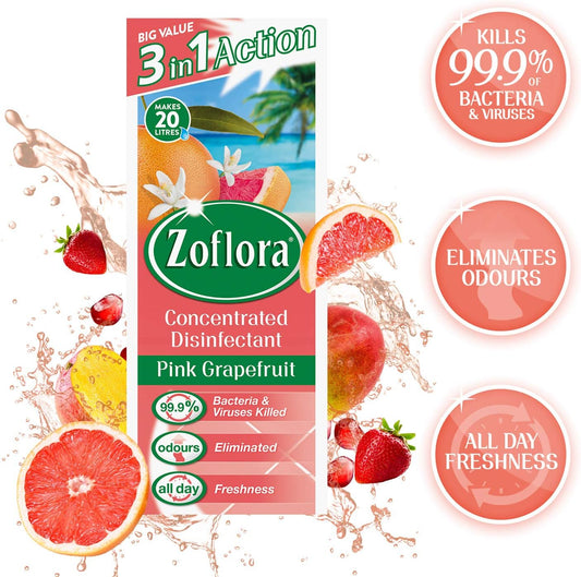 Zoflora Concentrated Disinfectant Pink Grapefruit 500ml