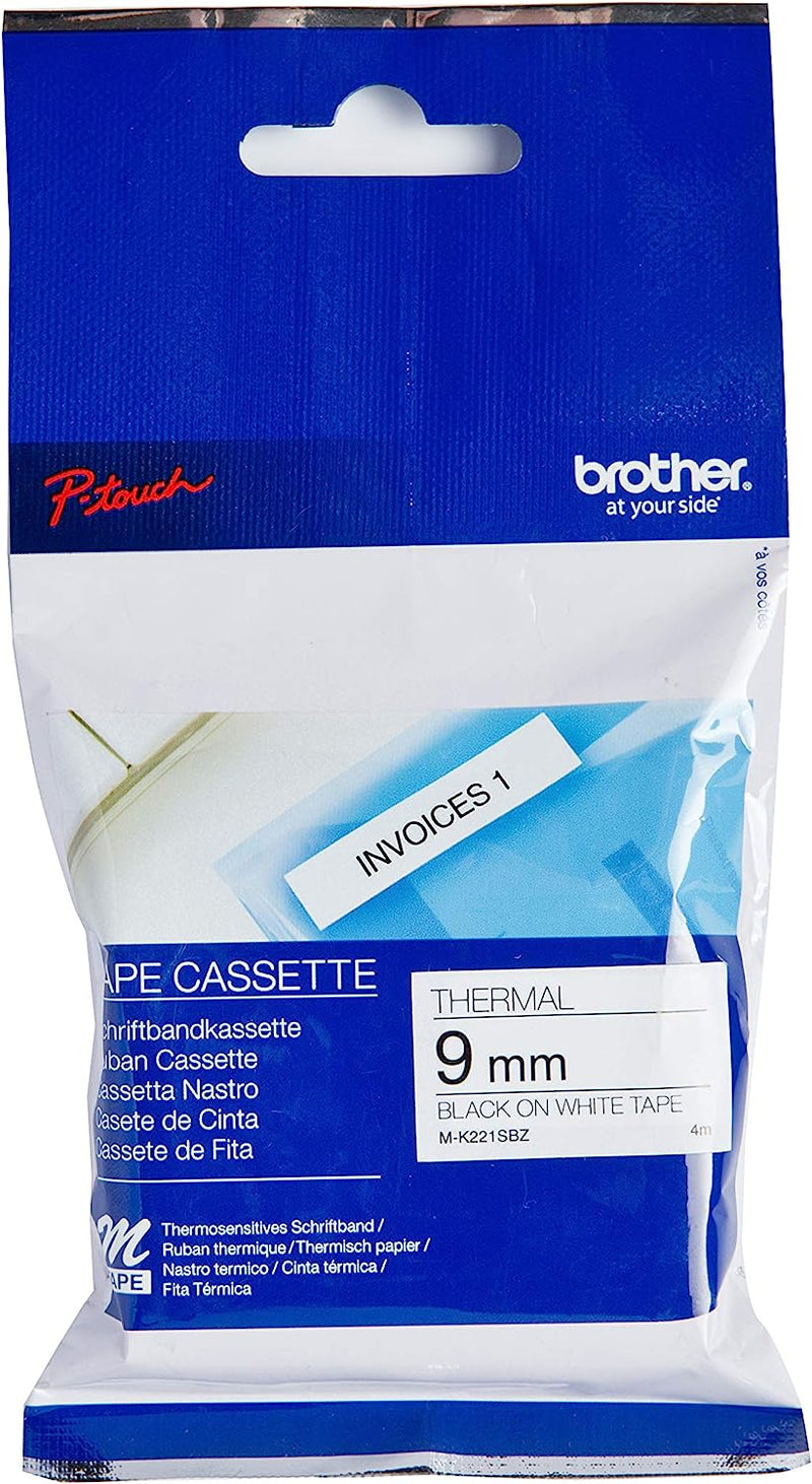 Brother Black On White PTouch Ribbon 9mm x 4m - MK221SBZ