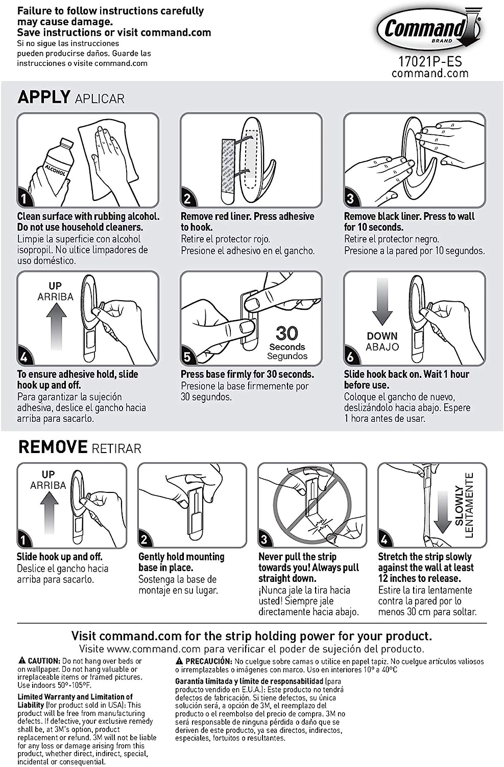 Command 17021P Mounting Refill Strips - Medium, White, 9Strips