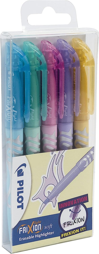 Pilot FriXion Erasable Highlighter Pen Chisel Tip 3.8mm Line Assorted Colours (Pack 5) - 467300500