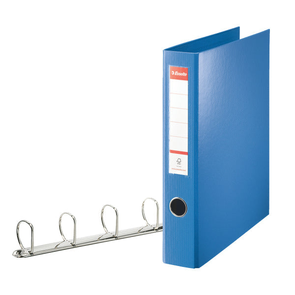 Esselte Standard Ring Binder Polypropylene 4 D-Ring A4 40mm Rings Blue 82405 - ONE CLICK SUPPLIES