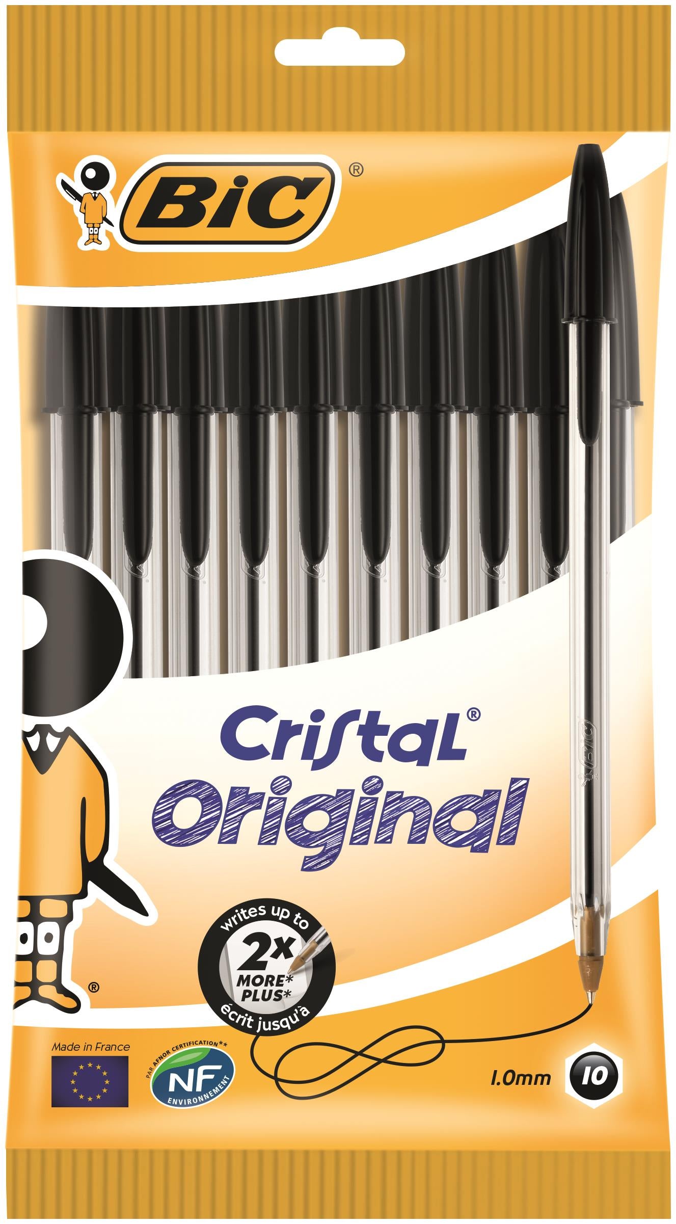 Bic Cristal Ballpoint Pen 1.0mm Tip 0.32mm Line Black (Pack 10) - 830864 - ONE CLICK SUPPLIES