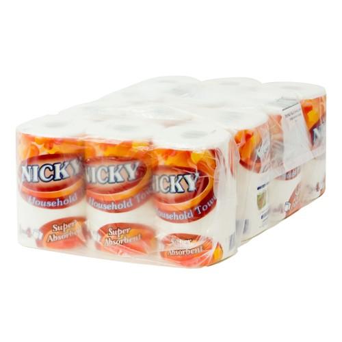 Nicky Jumbo White Kitchen Roll 2Ply, Min 200 Sheet. - ONE CLICK SUPPLIES