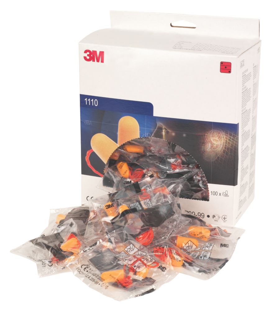 3M 1110 Corded Disposable Ear Plug x 100