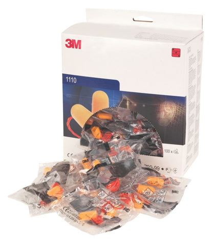 3M 1110 Corded Disposable Ear Plug x 100