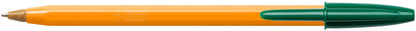 Bic Orange Ballpoint Pen 0.8mm Tip 0.30mm Line Green (Pack 20) - 1199110113 - ONE CLICK SUPPLIES