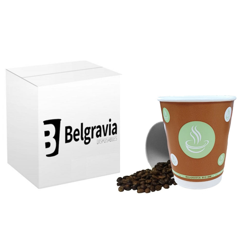 8oz Belgravia Biodegradable Double Walled Cups (500's) - ONE CLICK SUPPLIES