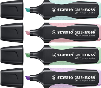 Stabilo Green Boss Pastel Highlighter Assorted (Pack of 4) 6070/4-2