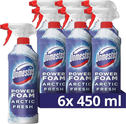 Domestos Power Foam Arctic Fresh Toilet and Bathroom Cleaner 450ml