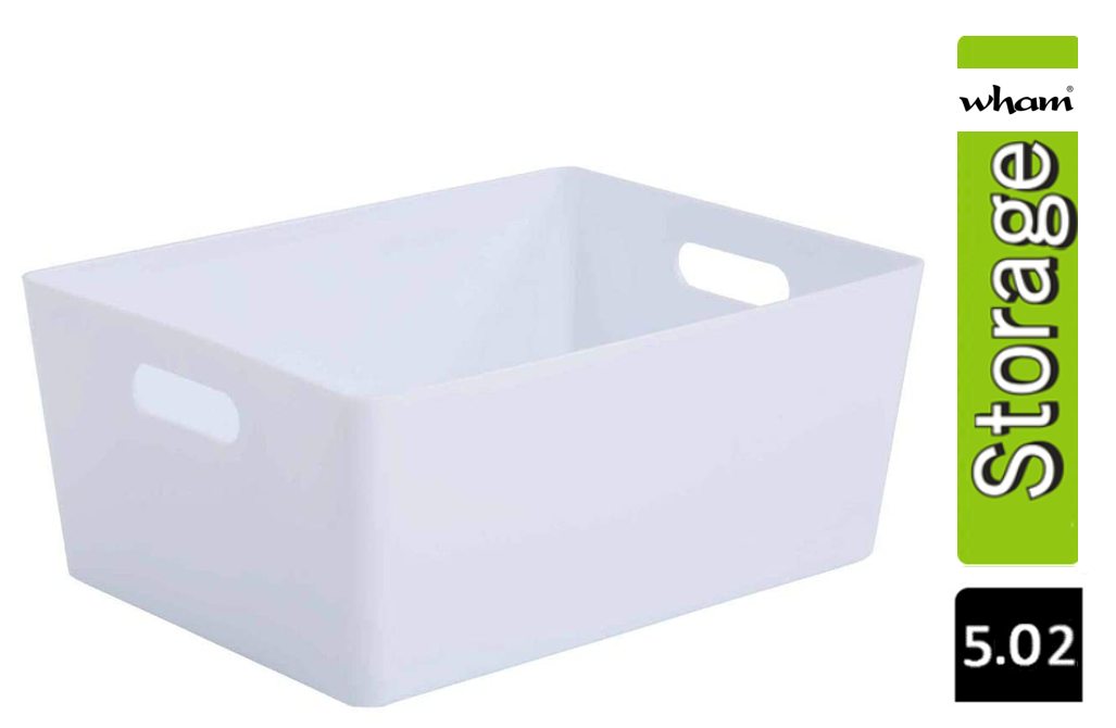 Wham White Rectangular Studio Basket 5.02 11.5 Litre - ONE CLICK SUPPLIES