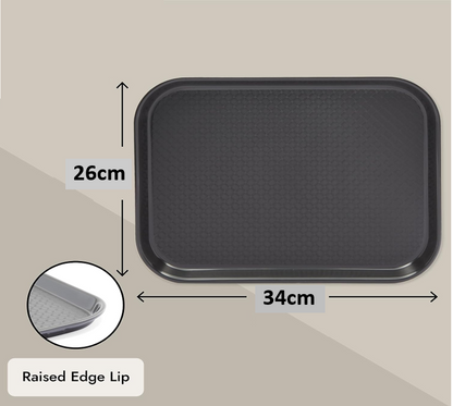 Fixtures Black Plastic Fast Food Serving Tray {34cm x 26cm}