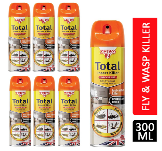 Zero In Total Insect Killer 300ml Flies, Ants, Wasp, Mosquito.. - ONE CLICK SUPPLIES