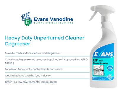 Evans LIFT Unperfumed Heavy Duty Cleaner & Degreaser RTU 750ml