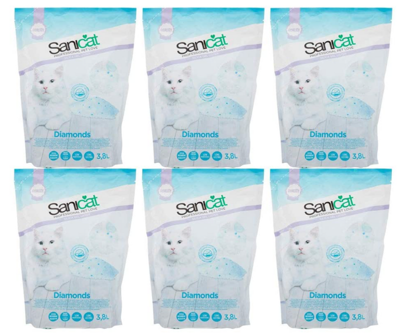 Sanicat Professional Pet Love Lightweight Absorbent Diamonds Cat Litter 3.8 Litre - ONE CLICK SUPPLIES