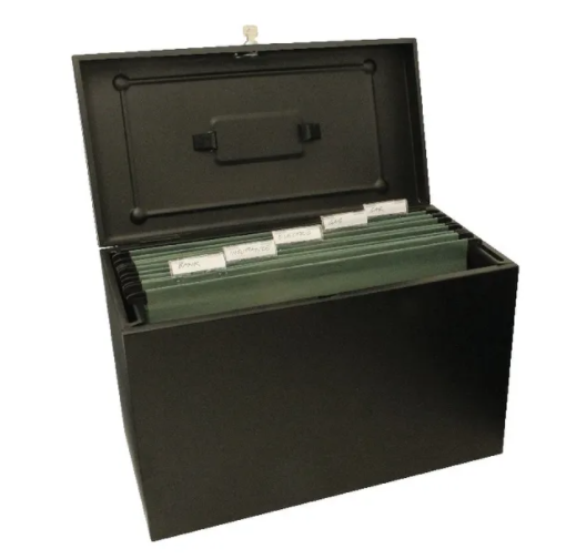 Cathedral Metal File Box Home Office A4 Black A4BK - ONE CLICK SUPPLIES