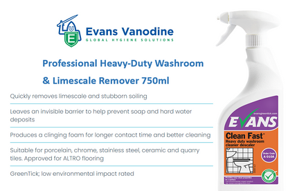 Evans Vanodine Clean Fast Washroom Cleaner 750ml