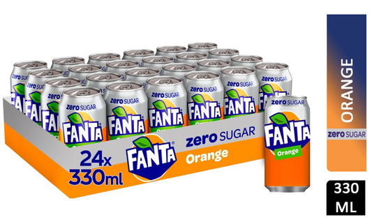 Fanta Zero Orange 24 x 330ml - ONE CLICK SUPPLIES