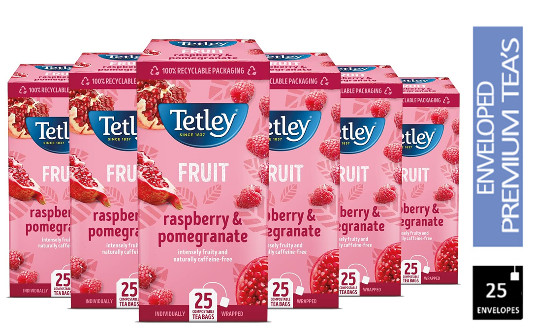 Tetley Raspberry and Pomegranate Tea Bags (Pack of 25) 1580A - ONE CLICK SUPPLIES