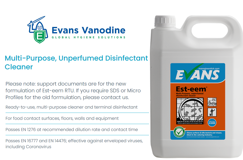 Evans Vanodine Est-eem Cleaner Sanitiser 5 Litre