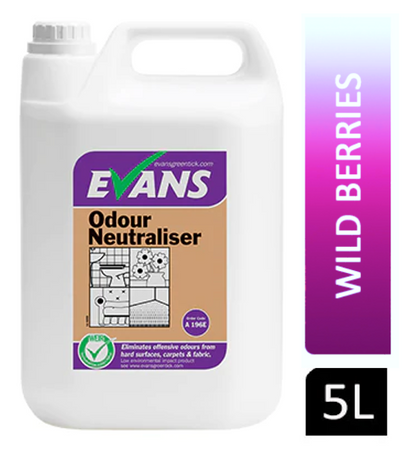 Evans Vanodine Odour Neutraliser 5 Litre, Wild Berries. - ONE CLICK SUPPLIES