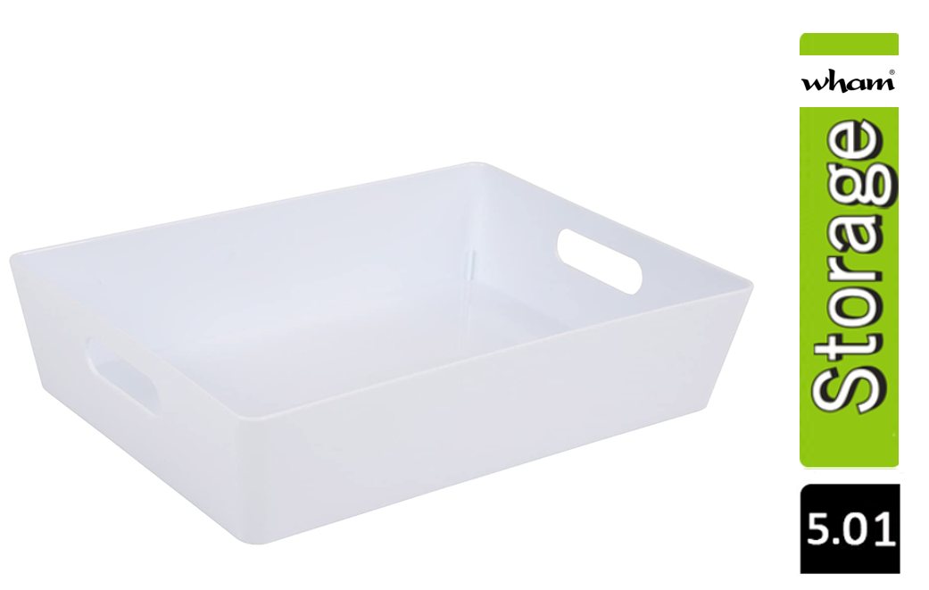 Wham White Rectangular Studio Basket 5.01 6L - ONE CLICK SUPPLIES