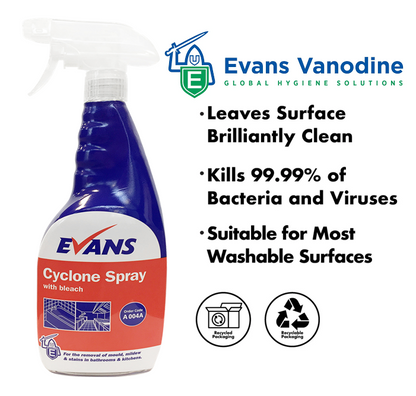 Evans Vanodine Cyclone Highly Perfumed Thickened Bleach Spray 750ml