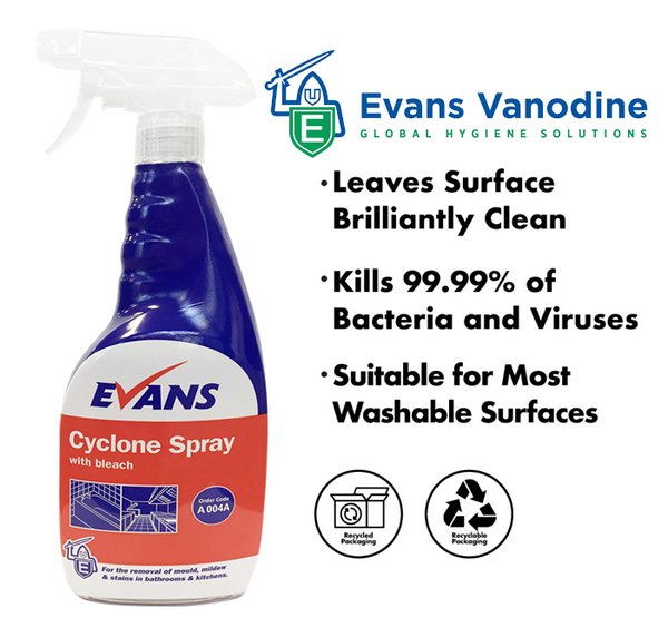 Evans Vanodine Cyclone Spray With Bleach 750ml