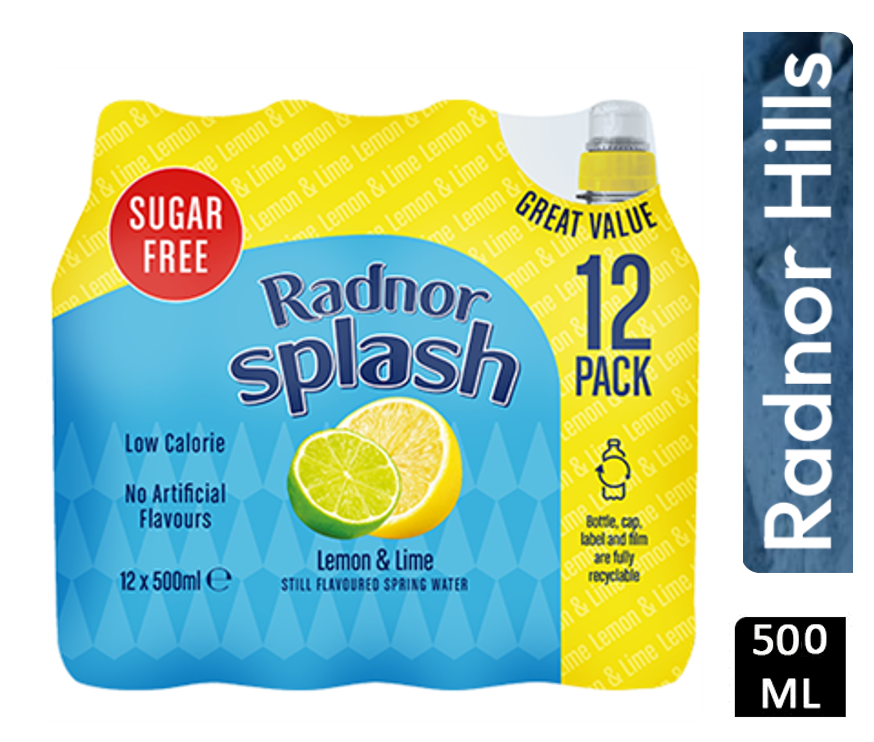 Radnor Splash Sugar Free Lemon & Lime 12x500ml - ONE CLICK SUPPLIES