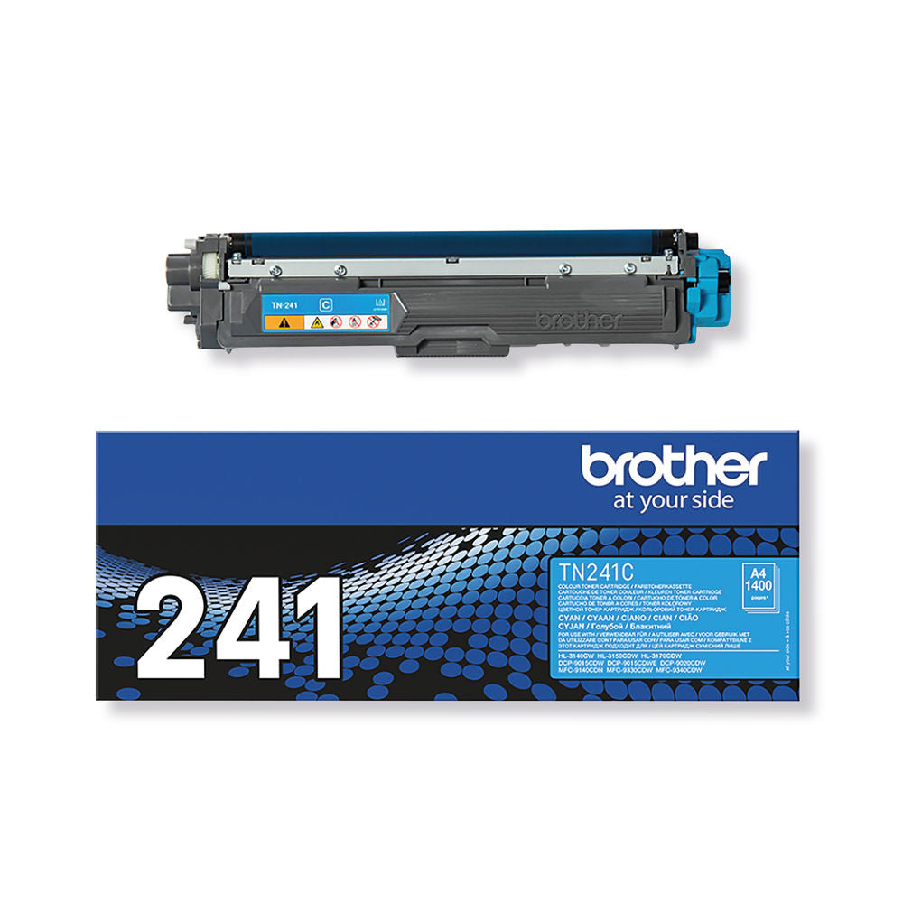 Brother TN-241C Cyan Laser Toner Cartridge (1400 page capacity) TN241C - ONE CLICK SUPPLIES